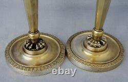 Pair Of Bronze Flambeaux From Empire Era Early 19th Century