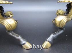 Pair Of Bronze Torches Signed F. Barbedienne Era Xixth