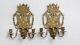 Pair Of Bronze Wall Lamps, Louis Xiv Style, Royal Attributes, Nineteenth Time