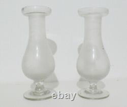 Pair Of Bulb Vases From Jacinthe In Glass Breathed Era XIX Th