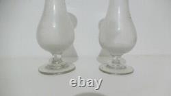 Pair Of Bulb Vases From Jacinthe In Glass Breathed Era XIX Th