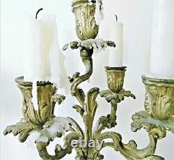 Pair Of Candelabras, Gilded Bronze Candlesticks, Louis XV Style, 19th Century