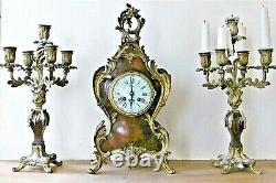 Pair Of Candelabras, Gilded Bronze Candlesticks, Louis XV Style, 19th Century