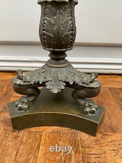 Pair Of Candelabre Epoque Restoration Bronze Xixeme Feet Claws 5 Lights M614