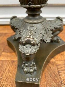 Pair Of Candelabre Epoque Restoration Bronze Xixeme Feet Claws 5 Lights M614