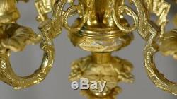 Pair Of Candlesticks, Candelabra Gilt Bronze Restoration Period, XIX If