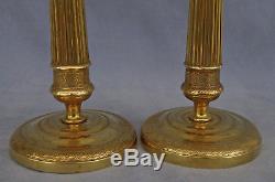 Pair Of Candlesticks In Gilt Bronze Empire Period Early Nineteenth Century