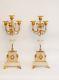 Pair Of Candlesticks Napoleon Iii In Alabaster And Gilt Bronze, Time Xix