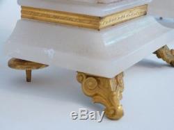 Pair Of Candlesticks Napoleon III In Alabaster And Gilt Bronze, Time XIX