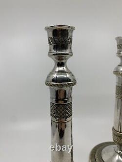 Pair Of Candlesticks Silver Bronze Epoch Restoration 19th Century Circa 1830
