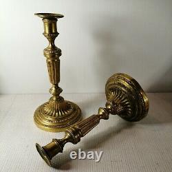 Pair Of Candlesticks- Style Louis XVI Flames Era XIX Napoleon III