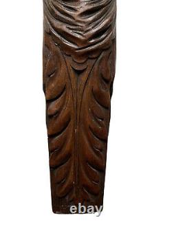 Pair Of Cariatides Wood Sculpted Woman Male Xixth Woodwork Style High Age