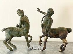 Pair Of Centaurs Furietti Bronze Patina In Ancient Times XIX