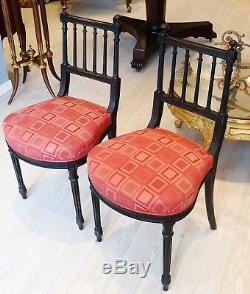 Pair Of Chairs Napoleon III Wood Blackened, Time XIX