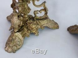 Pair Of Cups, Pedestals, Empty Pockets In Gilt Bronze, Nineteenth Time