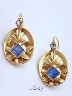 Pair Of Earrings Antique Earrings 18k Gold Nineteenth Time