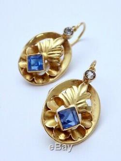 Pair Of Earrings Antique Earrings 18k Gold Nineteenth Time