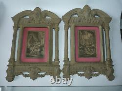 Pair Of Frames In Gutta Percha 19th Century Napoleon III Era With Engravings