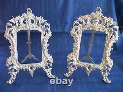 Pair Of Frames Rocaille In Bronze, Style Louis Xv, Era XIX