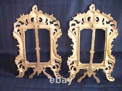 Pair Of Frames Rocaille In Bronze, Style Louis Xv, Era XIX