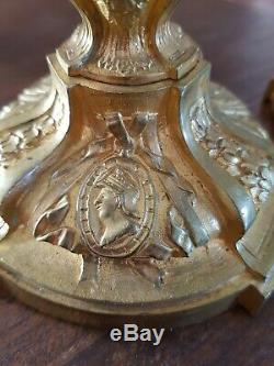 Pair Of Gilded Bronze Candlesticks Louis XVI Style Xixth Century