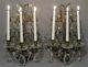 Pair Of Girandoles Candles In Bronze And Crystal Pendants, Xixth Time