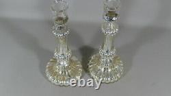 Pair Of Glass Candlesticks In Mercurized Glass, 19th Century