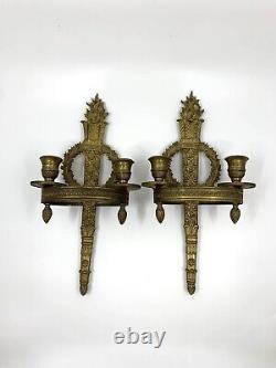 Pair Of Golden Bronze Appliqués Epoch Empire Early 19th Century