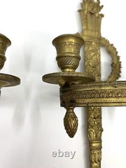 Pair Of Golden Bronze Appliqués Epoch Empire Early 19th Century