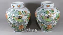 Pair Of Green Family Vases In Porcelain From China, Era XIX Century