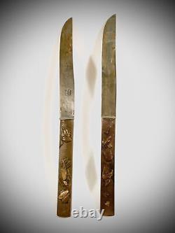 Pair Of Kozuka Knives, Japan Period Meiji Late Nineteenth