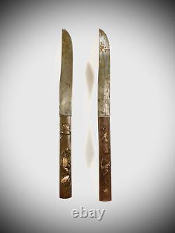 Pair Of Kozuka Knives, Japan Period Meiji Late Nineteenth