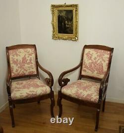 Pair Of Lacrosse Armchairs, Dining Period, 19th