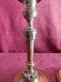 Pair Of Lion's Foot Candlesticks In Bronze Epoch Empire Early Nineteenth Century