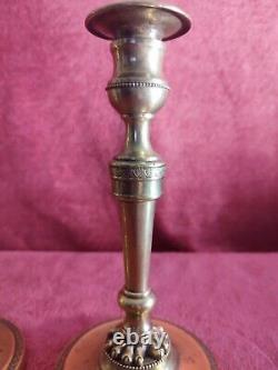 Pair Of Lion's Foot Candlesticks In Bronze Epoch Empire Early Nineteenth Century