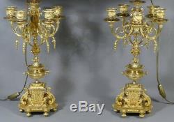 Pair Of Louis XVI Gilt Bronze Lamps, Chandeliers, Time XIX