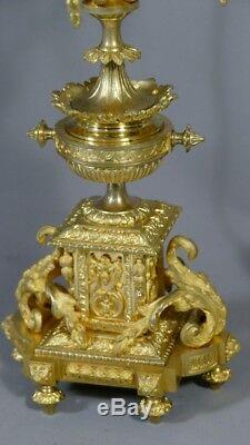 Pair Of Louis XVI Gilt Bronze Lamps, Chandeliers, Time XIX