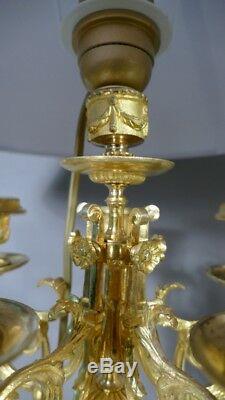 Pair Of Louis XVI Gilt Bronze Lamps, Chandeliers, Time XIX