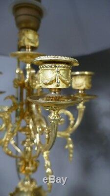 Pair Of Louis XVI Gilt Bronze Lamps, Chandeliers, Time XIX