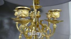 Pair Of Louis XVI Gilt Bronze Lamps, Chandeliers, Time XIX