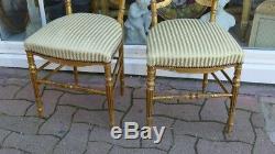 Pair Of Louis XVI Style Chairs In Golden Wood, Late Nineteenth Time