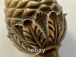 Pair Of Maple Balls Forming Bronze Pine Apples 19th Century