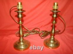 Pair Of Massive Brass Candlesticks 19th Century Equipped With Lamp Foot