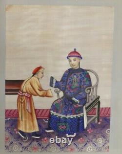 Pair Of Paintings, Gouache Painting On Rice Paper China, 19th Century