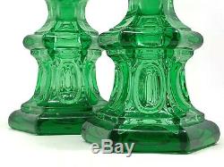 Pair Of Perfume Bottle Charles X 1830 Uranium Glass Crystal Glass XIX