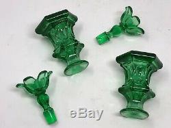 Pair Of Perfume Bottle Charles X 1830 Uranium Glass Crystal Glass XIX