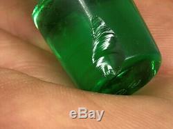 Pair Of Perfume Bottle Charles X 1830 Uranium Glass Crystal Glass XIX