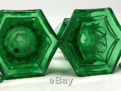 Pair Of Perfume Bottle Charles X 1830 Uranium Glass Crystal Glass XIX