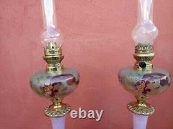 Pair Of Porcelain Oil Lamps And 19th Century E-tank