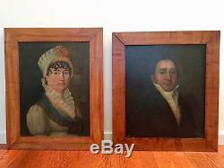 Pair Of Portraits Oils On Canvas Epoch Nineteenth Couple Bourgeois